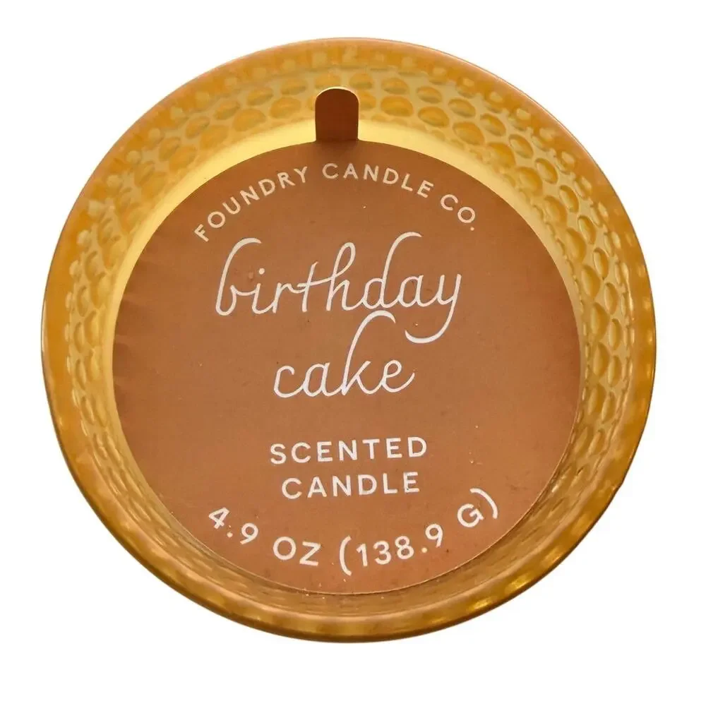 Foundry Candle Co. Birthday Cake 4.9oz Scented Candle in Hobnail Textured Glass